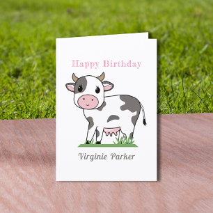 Cute Cow Birthday Card