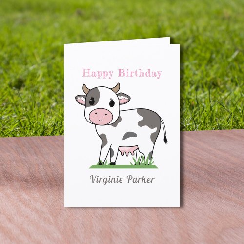 Cute Cow Birthday Card 