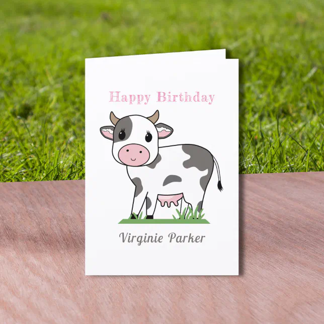 Cute Cow Birthday Card | Zazzle