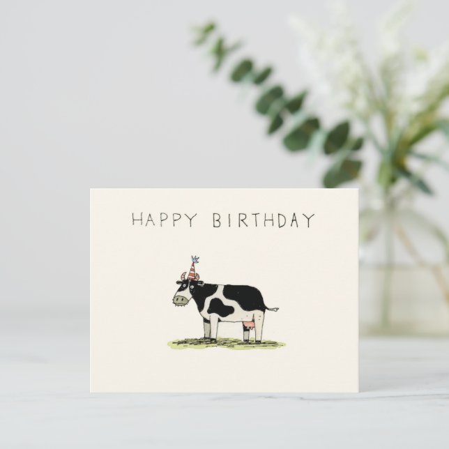 Cute cow birthday card (Standing Front)