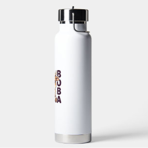 Cute Cow Boba Tea Vintage Engraving T-Shirt Design Water Bottle