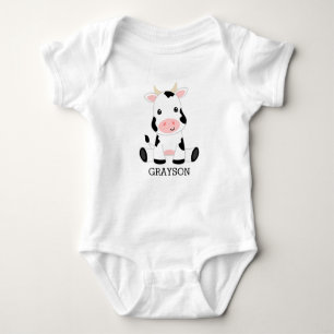 Cute Cow Boy Baby Bodysuit