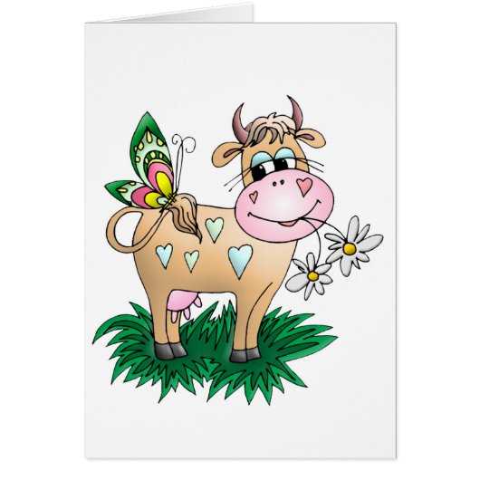 Cute Cow & Butterfly Cards (Front)