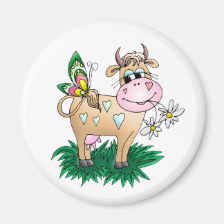 Cute Cow & Butterfly Magnet