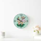 Cute Cow & Butterfly Round Clock (Home)