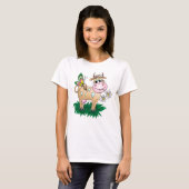 Cute Cow & Butterfly T-Shirt (Front Full)