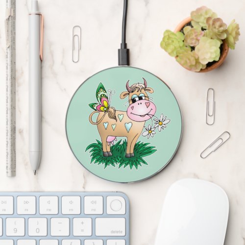 Cute Cow  Butterfly Wireless Charger