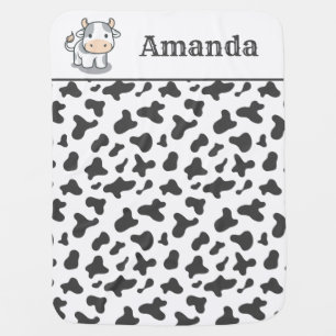 Cute Cow Calf and Spots Baby Blanket