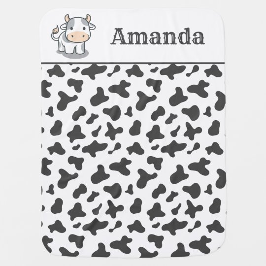 Cute Cow Calf and Spots Baby Blanket