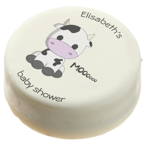 Cute cow cartoon baby shower chocolate covered oreo