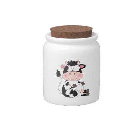Cute Cow Cartoon Candy Jar