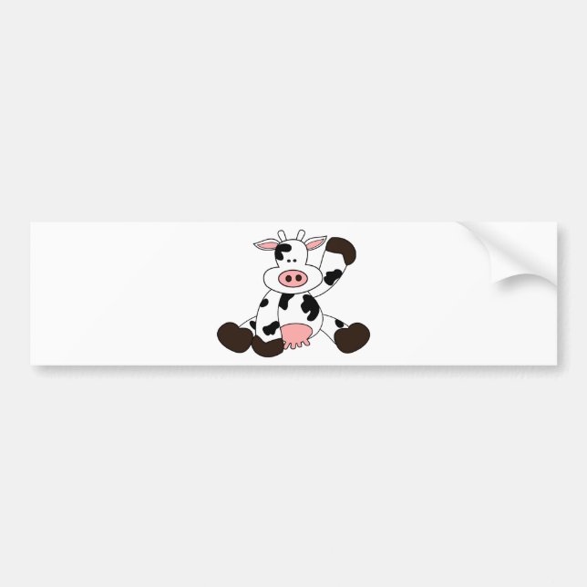 Cute Cow Cartoon Design Bumper Sticker (Front)