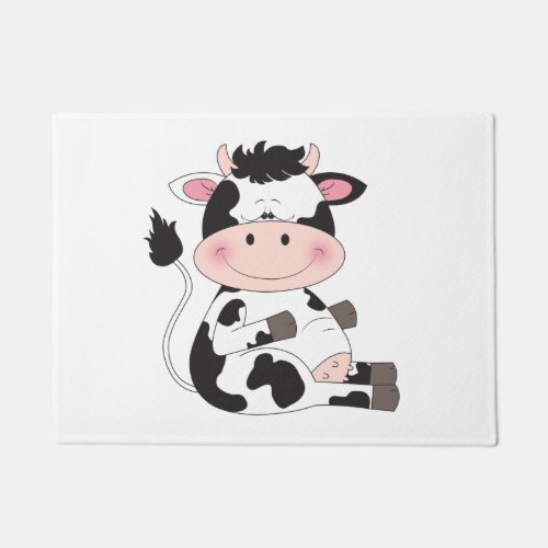 Cute Cow Cartoon Doormat
