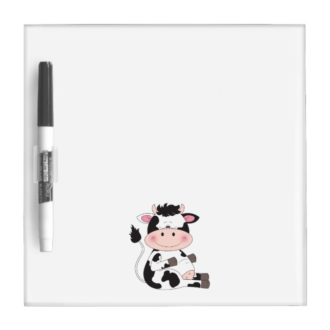 Cute Cow Cartoon Dry-Erase Board (Front)