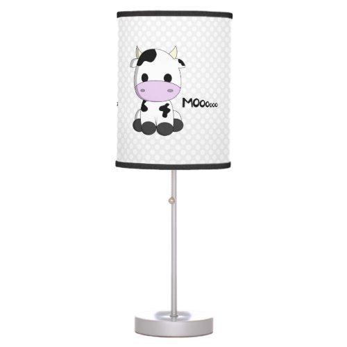 Cute cow cartoon nursery table lamp