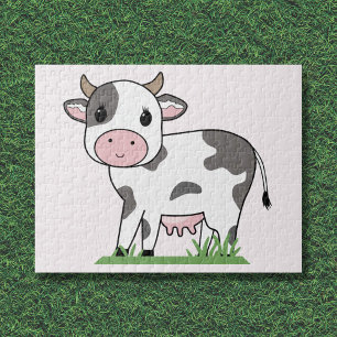Cute Cow Cartoon Puzzle