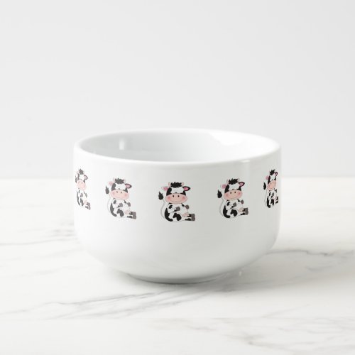 Cute Cow Cartoon Soup Mug