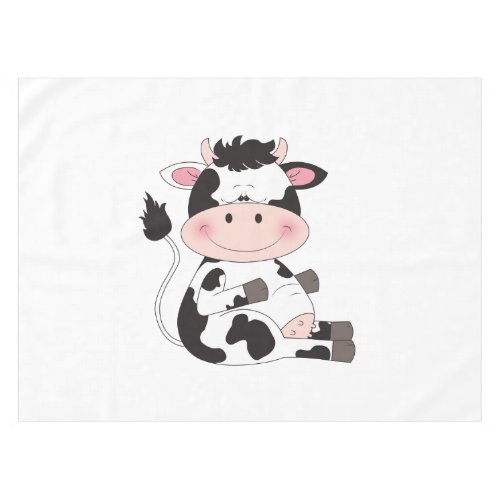 Cute Cow Cartoon Tablecloth