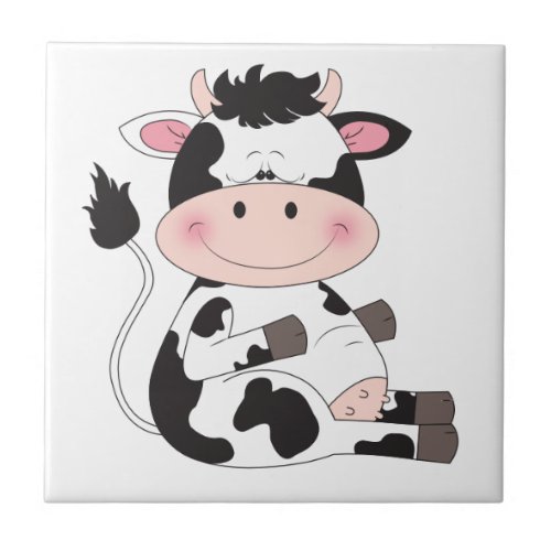 Cute Cow Cartoon Tile