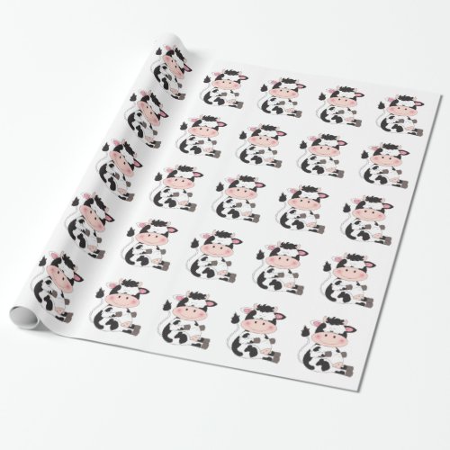 Cute Cow Cartoon Wrapping Paper