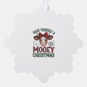 Cute Cow Christmas Ornament Card