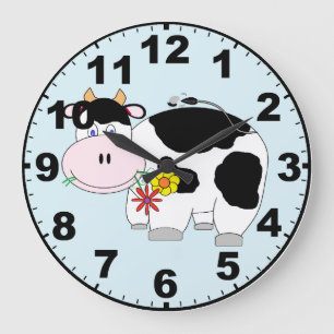 Cute Cow Clock with Numbers
