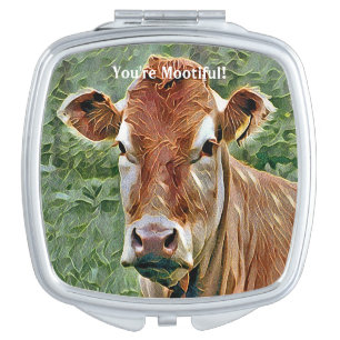CUTE COW COMPACT MIRROR
