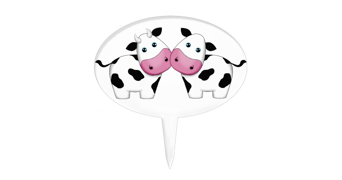 Cute Cow Cake Toppers Layered Graphic by Ideart Creative Studio