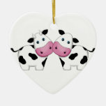 Cute Cow Couple Ceramic Ornament at Zazzle