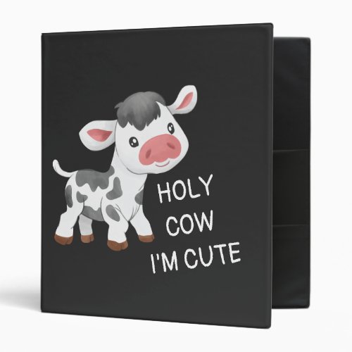 Cute cow design 3 ring binder