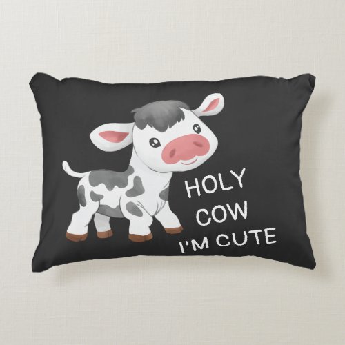 Cute cow design accent pillow
