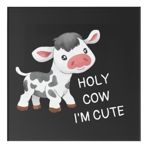 Cute cow design acrylic print