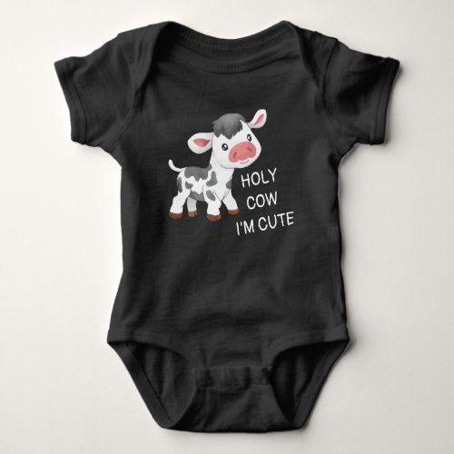 Cute cow design baby bodysuit