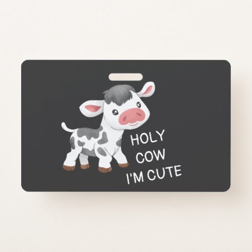 Cute cow design badge