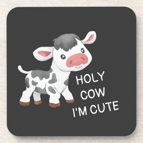 Cute cow design beverage coaster