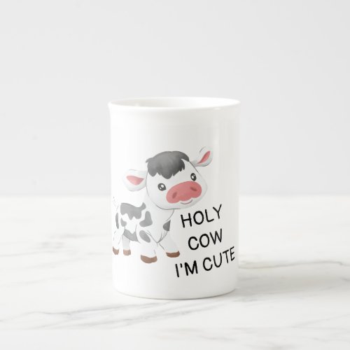 Cute cow design bone china mug