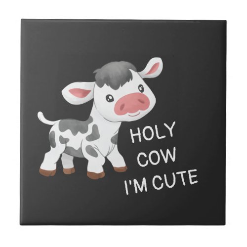 Cute cow design ceramic tile