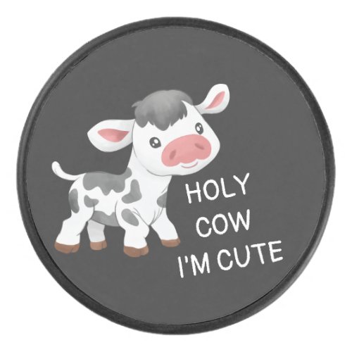 Cute cow design hockey puck