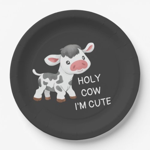 Cute cow design paper plates