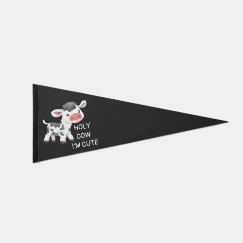 Cute cow design pennant flag