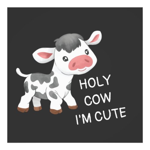 Cute cow design photo print