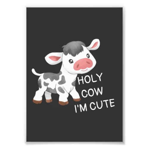 Cute cow design photo print