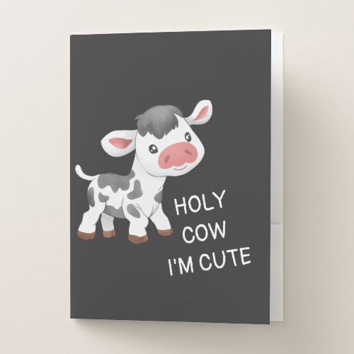 Cute cow design pocket folder
