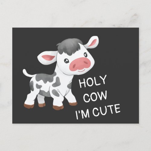 Cute cow design postcard