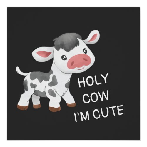 Cute cow design poster