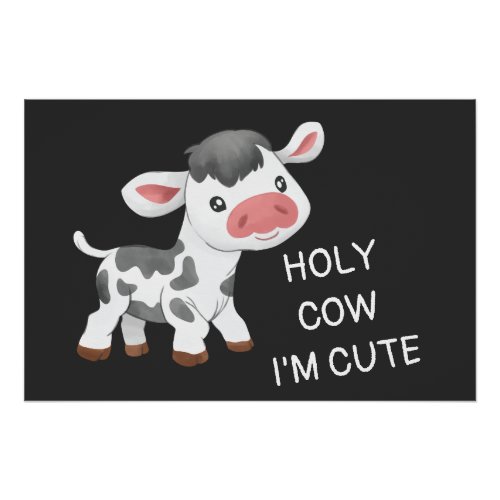 Cute cow design poster