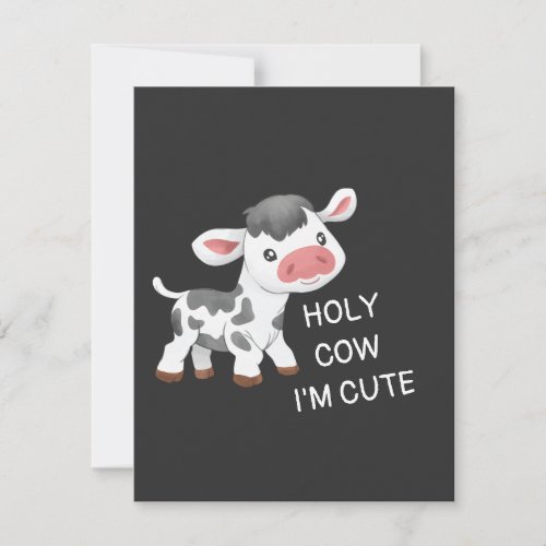 Cute cow design RSVP card