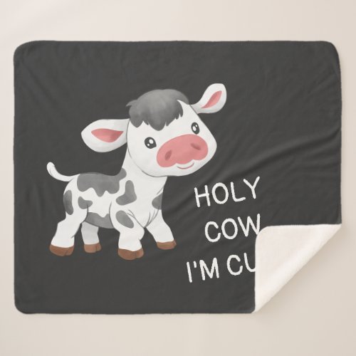 Cute cow design  sherpa blanket