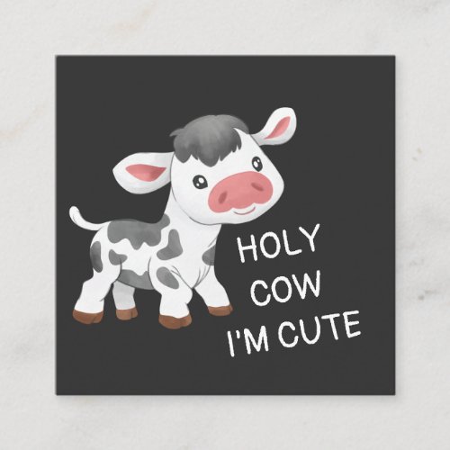 Cute cow design square business card