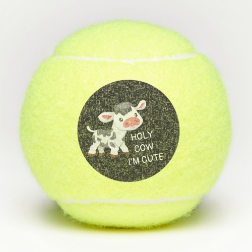 Cute cow design tennis balls